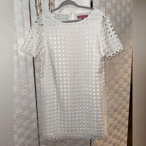 White Short Sleeve Cocktail Dress